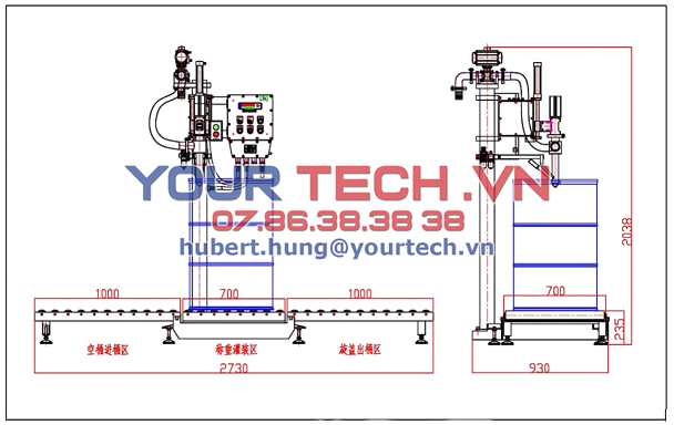 Máy đóng gói bán tự động cho sơn dầu và sơn nước