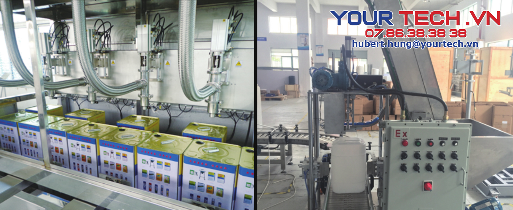 Máy chiết rót, đóng gói chất lỏng chủ yếu được sử dụng trong các ngành công nghiệp như Sơn, Mực In, …. phù hợp cho việc đóng gói và đóng nắp tự động với nhiều dung tích khác nhau 1-5L, 10 – 20L, 50L, 100L, 200L,…