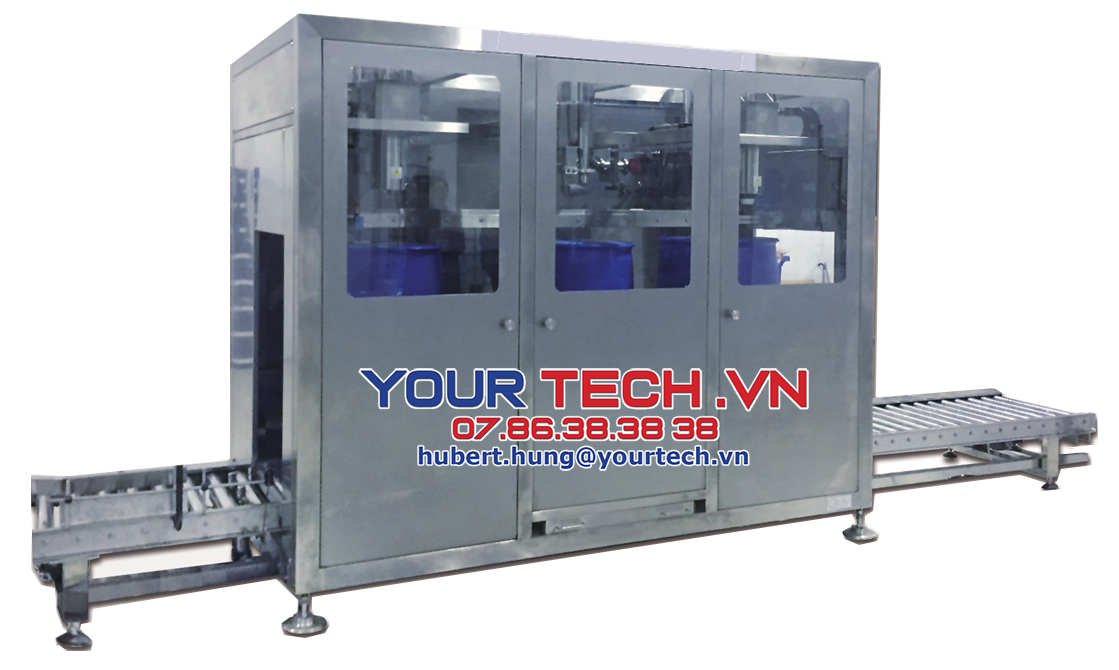 Máy chiết rót, đóng gói chất lỏng chủ yếu được sử dụng trong các ngành công nghiệp như Sơn, Mực In, …. phù hợp cho việc đóng gói và đóng nắp tự động với nhiều dung tích khác nhau 1-5L, 10 – 20L, 50L, 100L, 200L,…